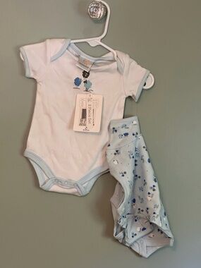 Gerber Light Blue 2-Pack Short-Sleeve Baby Bodysuits